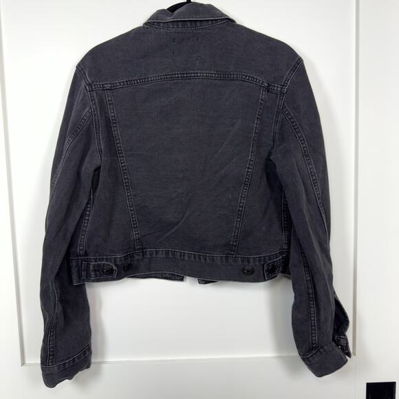 BDG UO Black 100% Cotton Jean Denim Jacket Black Button Detail Size XS - Picture 5 of 5